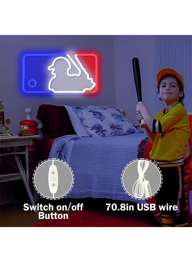 Peachjoy Baseball Neon Signs Neon Lights Signs Light Up Signs for Wall Dimmable LED Signs for Bedroom Boys Room Sport Club Bar Baseball Neon Wall Signs Light Wall Art Decor  - Image 4