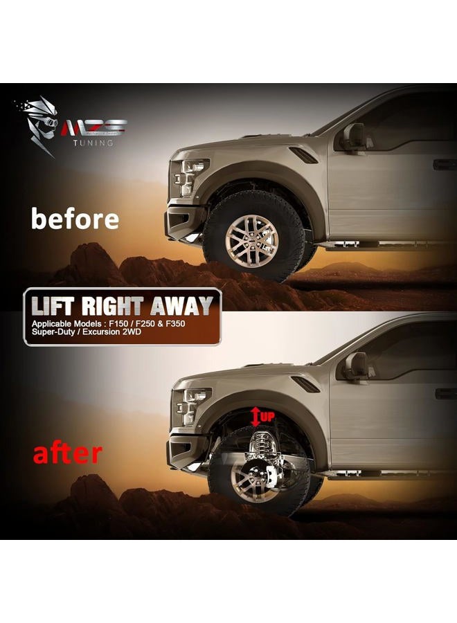 MZS Leveling Kit 2" Front Lifts Compatible with 1981-1996 F150 | 1999-2020 F250/F350 Super Duty | 2000-2005 Excursion Strut Spring Spacers with 3/4" Stud Extenders (2WD only) - Image 5