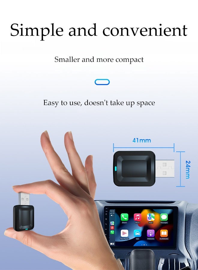 DUNISO 2 in 1 Car Wireless Streaming Box Upgraded Wireless Carplay Auto Adapter Mini Stable Car Streaming Device Ai Box Plug and Play Setup Converts Wired CarPlay to Wireless for Car Fit Apple Android Phones - Image 3