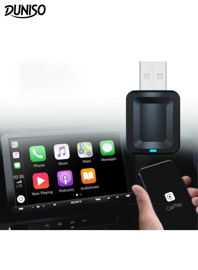DUNISO 2 in 1 Car Wireless Streaming Box Upgraded Wireless Carplay Auto Adapter Mini Stable Car Streaming Device Ai Box Plug and Play Setup Converts Wired CarPlay to Wireless for Car Fit Apple Android Phones - Image 1