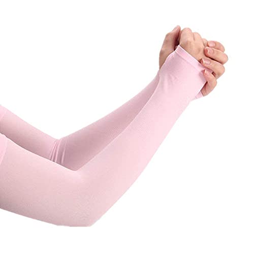 ZaySoo Cotton Blend Women's Uv Protection Gloves for Bike Riding Long Hand Full Finger Soft Breathable Arm Sleeve - Pink - Free Size - Image 2