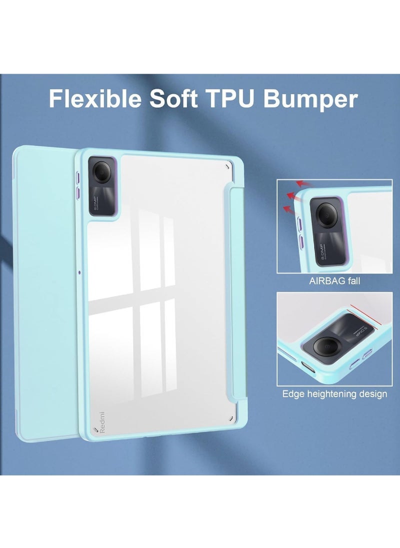 Captaintech Case for Xiaomi Redmi Pad SE 11.0 Inch Released 2023 Smart Slim Folio Stand Auto Sleep/Wake Cover with Pencil Slot Clear Transparent Back Shell  - Image 3