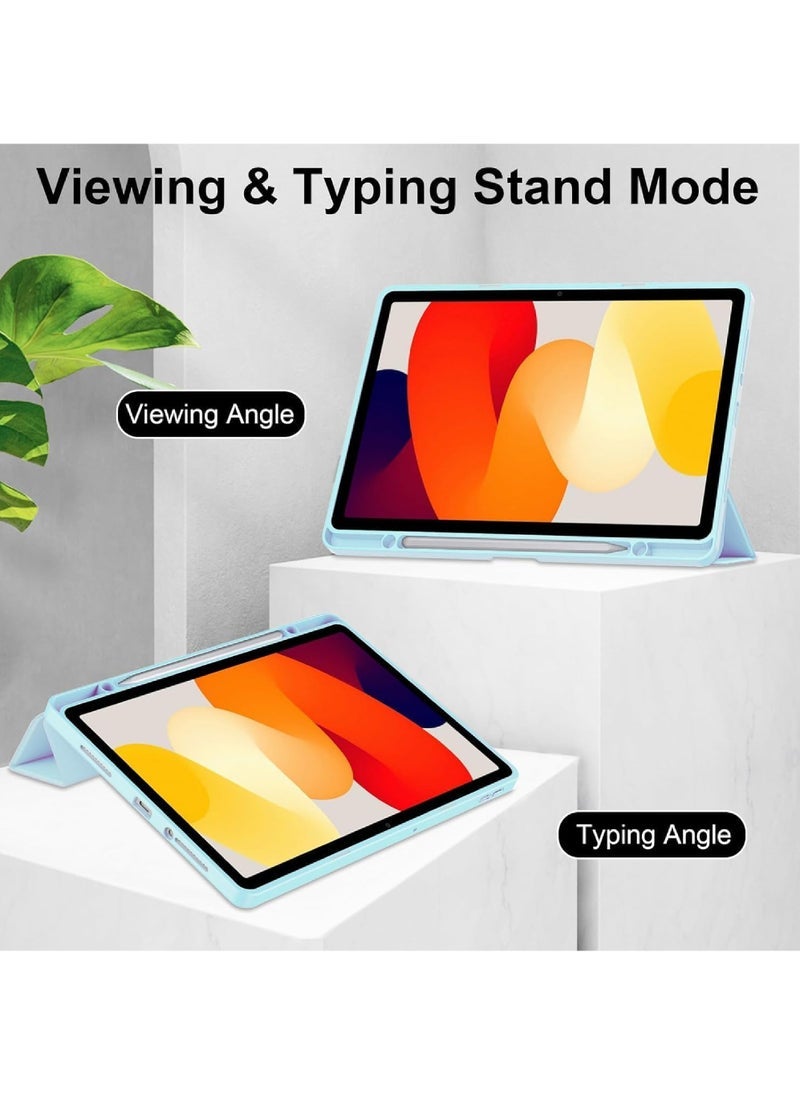 Captaintech Case for Xiaomi Redmi Pad SE 11.0 Inch Released 2023 Smart Slim Folio Stand Auto Sleep/Wake Cover with Pencil Slot Clear Transparent Back Shell  - Image 5