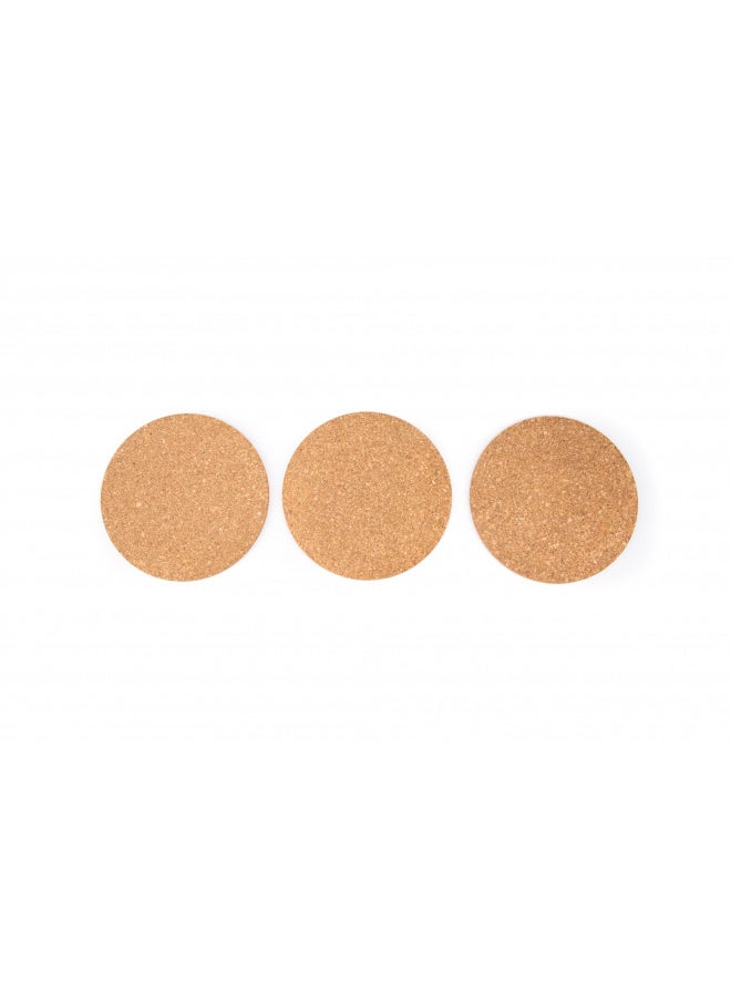 Fox Run Round Cork Trivets Dishes, Pots, Pans and Plants, 7.25" Diameter x 0.5" Thick, Set of 3 Hot Pads,4440
