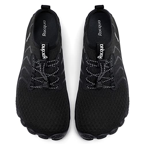 Racqua Water Shoes Quick Dry Barefoot Beach Aqua Sport Swim Surf Pool Hiking Diving Walking for Men Women Black 11 W/10 M - Image 4