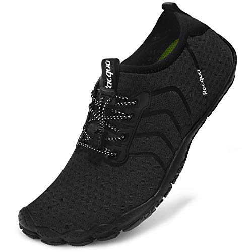 Racqua Water Shoes Quick Dry Barefoot Beach Aqua Sport Swim Surf Pool Hiking Diving Walking for Men Women Black 11 W/10 M - Image 2