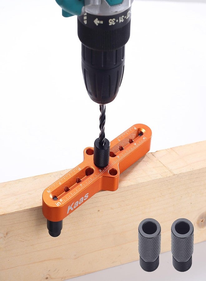 Kaas Self Centering Dowel Jig Kit - Premium Woodworking Tool with Line Scriber Center Finder - Drill Guide for Precise Straight Holes - Includes 1/4", 5/16", 3/8" Bit Guides for Hand Drills - Image 1