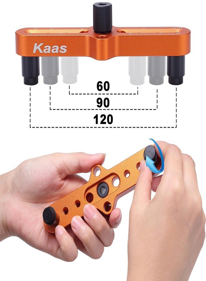 Kaas Self Centering Dowel Jig Kit - Premium Woodworking Tool with Line Scriber Center Finder - Drill Guide for Precise Straight Holes - Includes 1/4", 5/16", 3/8" Bit Guides for Hand Drills - Image 5