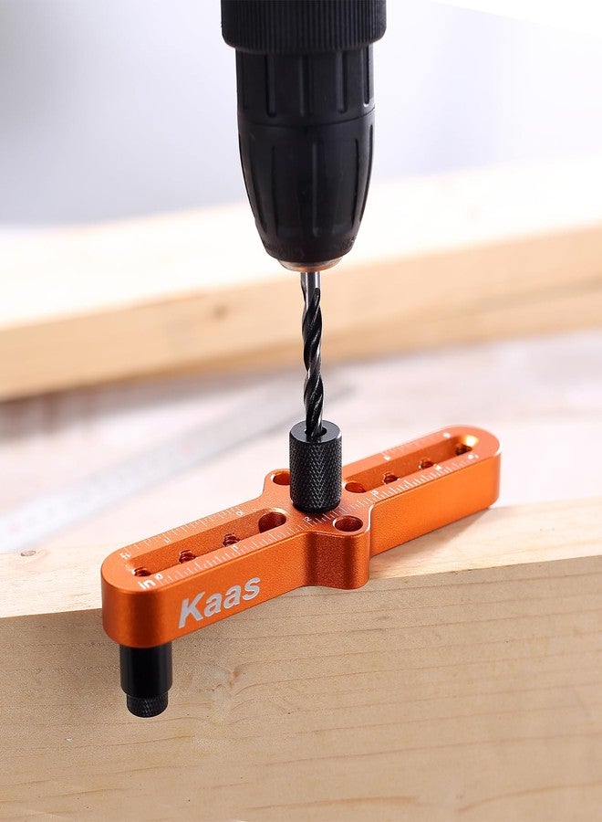 Kaas Self Centering Dowel Jig Kit - Premium Woodworking Tool with Line Scriber Center Finder - Drill Guide for Precise Straight Holes - Includes 1/4", 5/16", 3/8" Bit Guides for Hand Drills - Image 4