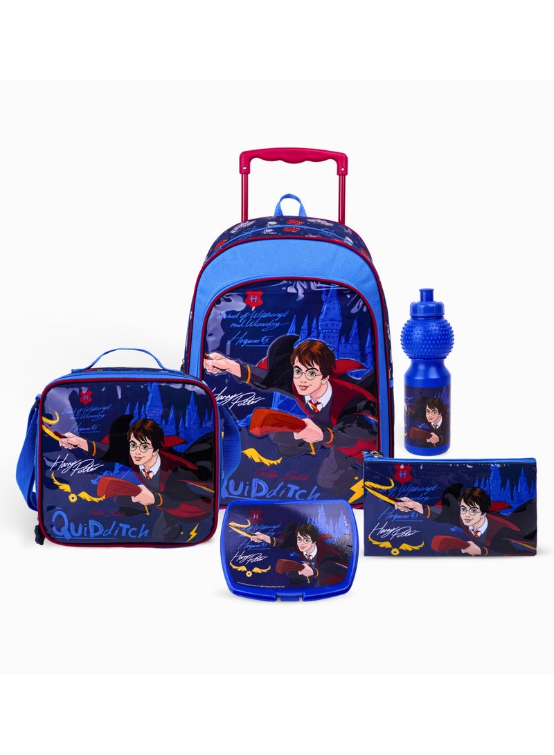 Warner Bros. Harry Potter Golden Snitch 5In1 Trolley Box Set 18" I Trolley I Lunch Bag I Water Bottle I Pencil Case I Lunch Box I Packaging - Image 1