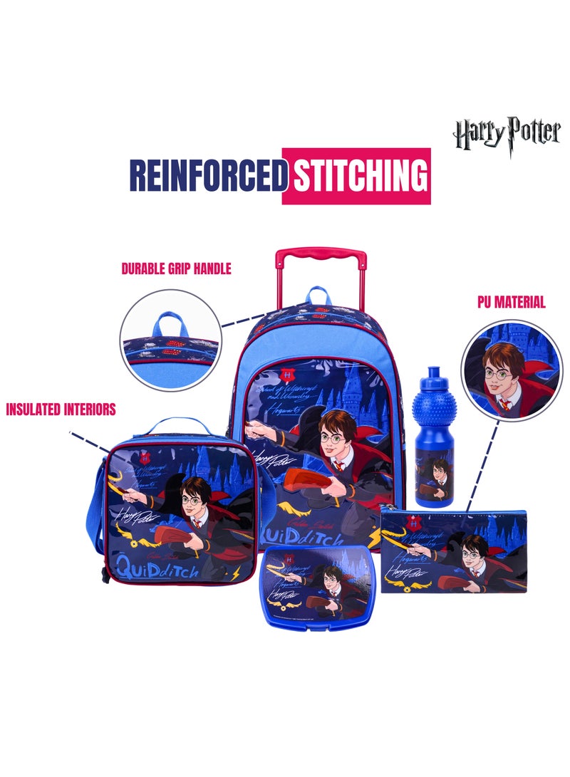 Warner Bros. Harry Potter Golden Snitch 5In1 Trolley Box Set 18" I Trolley I Lunch Bag I Water Bottle I Pencil Case I Lunch Box I Packaging - Image 4