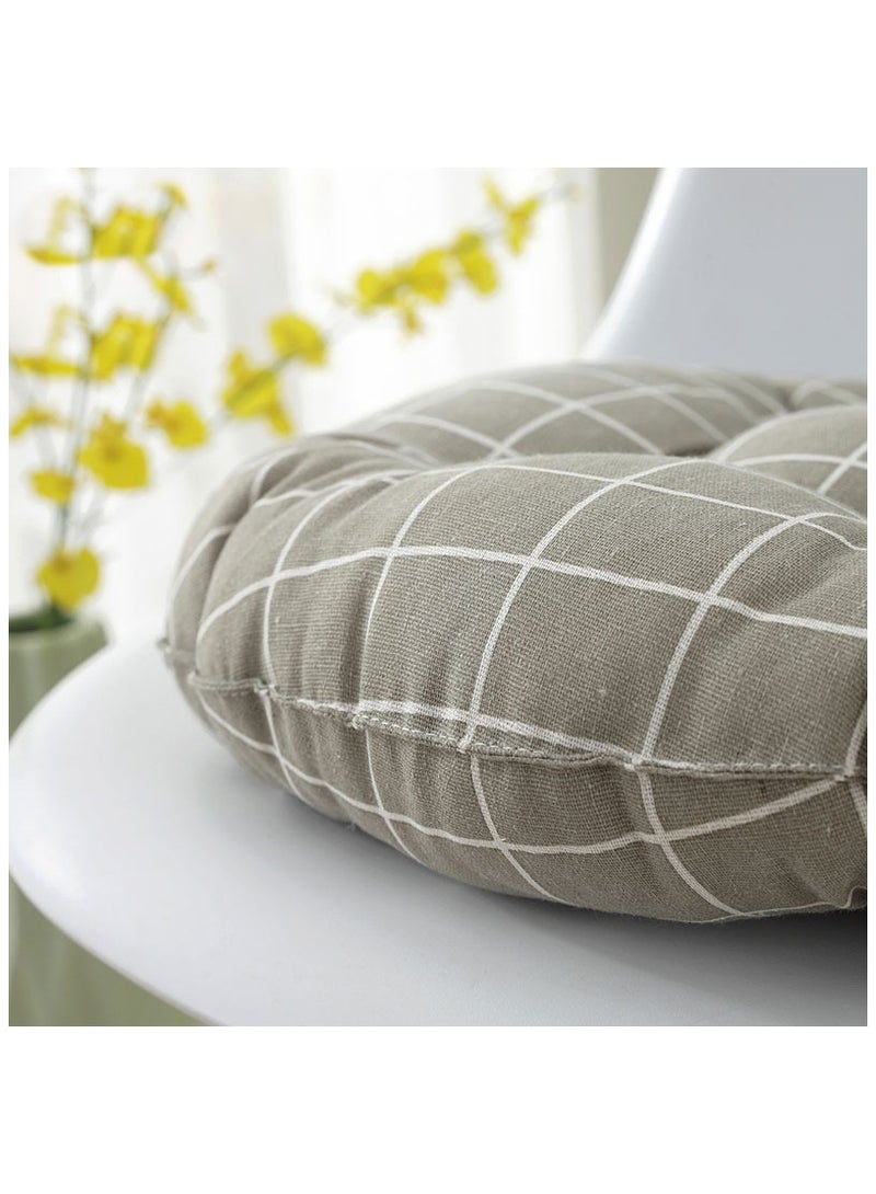 Anna Comfortable Office Cotton-Linen Breathable Round Chair Cushion - Image 3