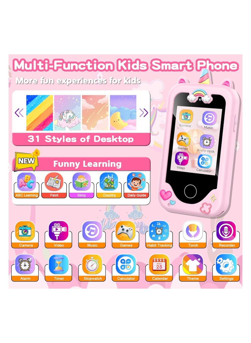 general Girls Toys for Kids Smartphone, 2.8 inch Touch Screen Toddler Learning Phone with Dual Camera, Games, Music Player, 8G SD Card - Image 2