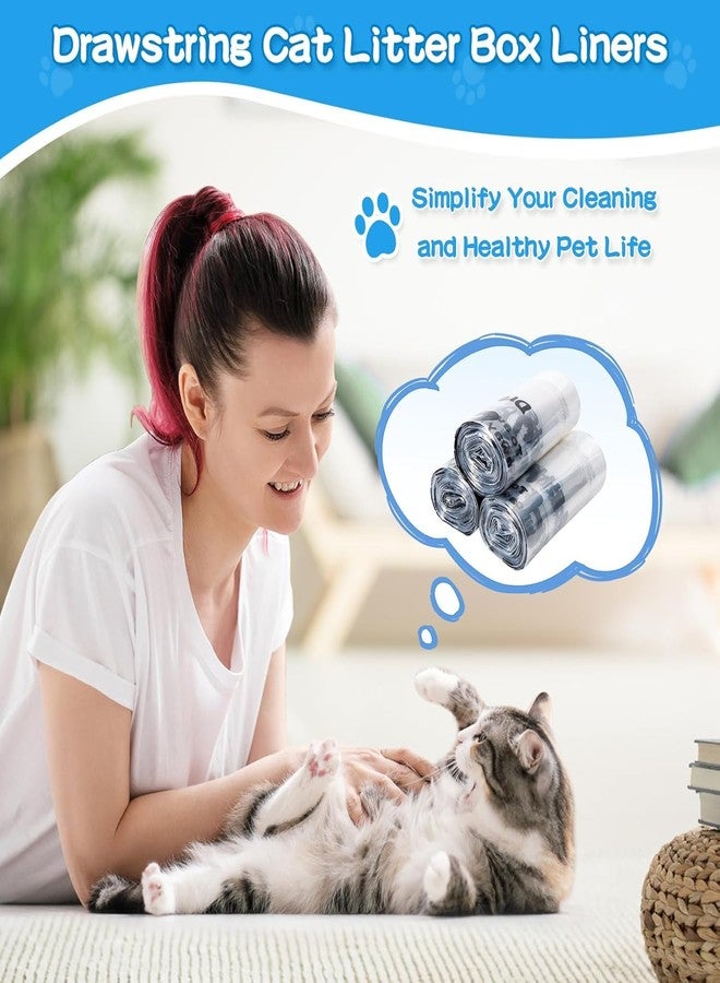 أكياس نفايات صندوق فضلات القطط، 100 كيس - متوافقة مع روبوتات Litter Robot 4 و3، أكياس نفايات برباط مانعة للتسرب، تصميم شفاف مفصول مسبقًا (25.8 بوصة × 21 بوصة)، للتحكم في الروائح - Image 3