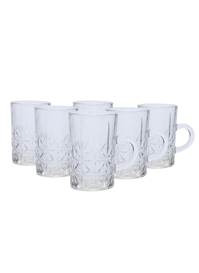 Max Tea Bowl Set with Glass Handle 6Pieces