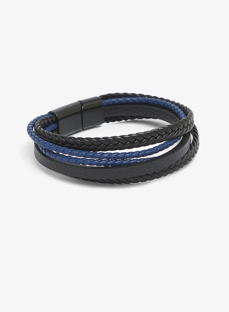 Seventy Five Multi-Layer Braided Leather Bracelet