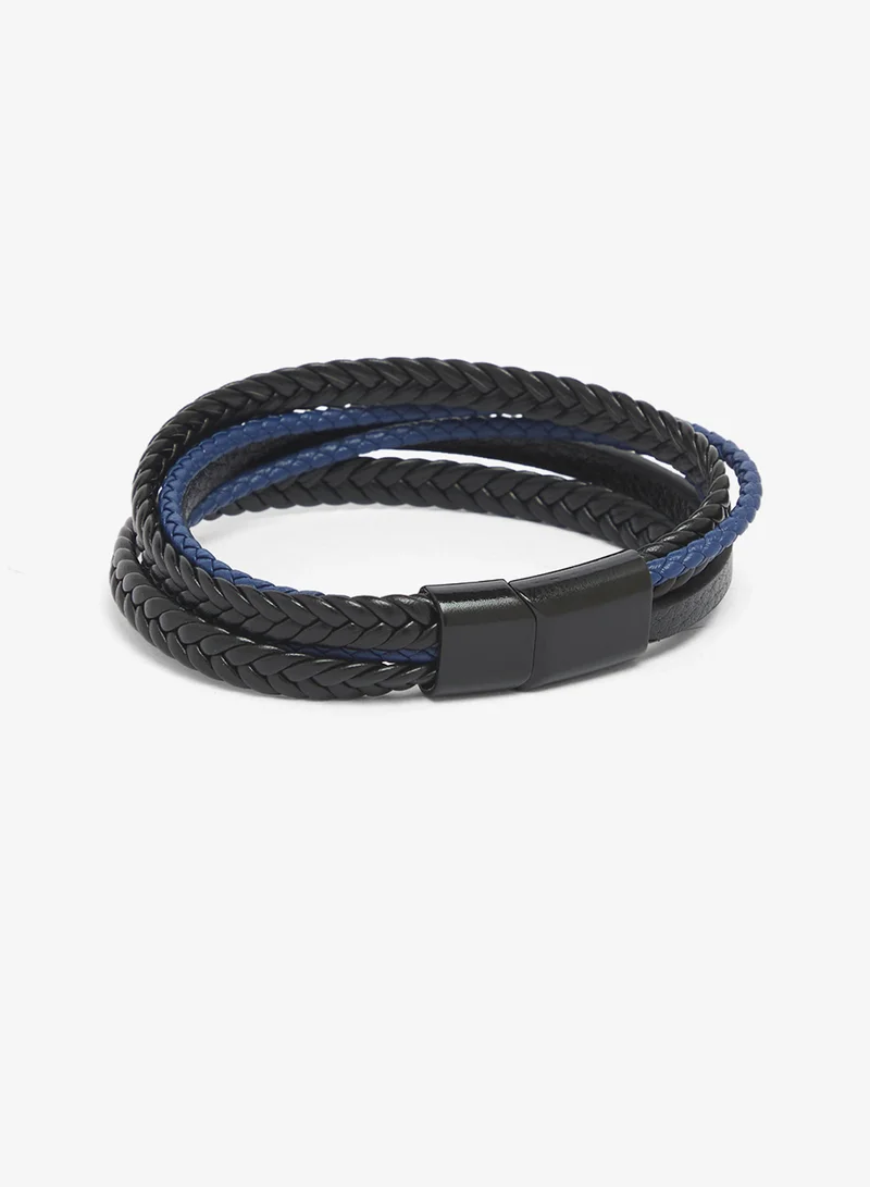 Seventy Five Multi-Layer Braided Leather Bracelet