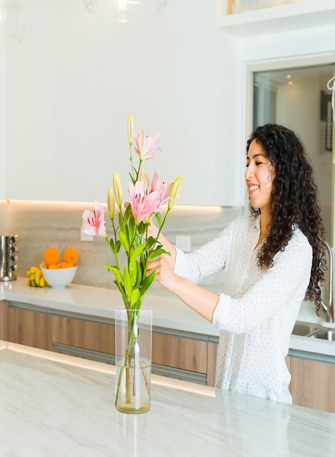 SUREAM Plastic Vases for Centerpieces, 9.8 Inch Tall Hurricane Candle Holder, Acrylic Containers for Organization, Clear Flower Vase for Wedding, Party, Dinners, Event, Home, Office Decoration - Image 5