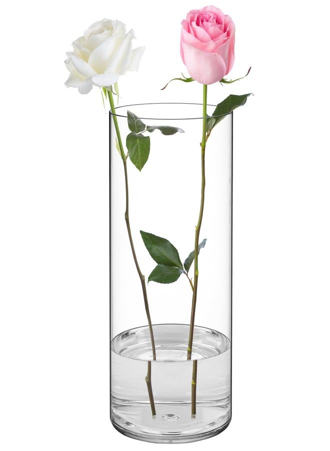 SUREAM Plastic Vases for Centerpieces, 9.8 Inch Tall Hurricane Candle Holder, Acrylic Containers for Organization, Clear Flower Vase for Wedding, Party, Dinners, Event, Home, Office Decoration - Image 1
