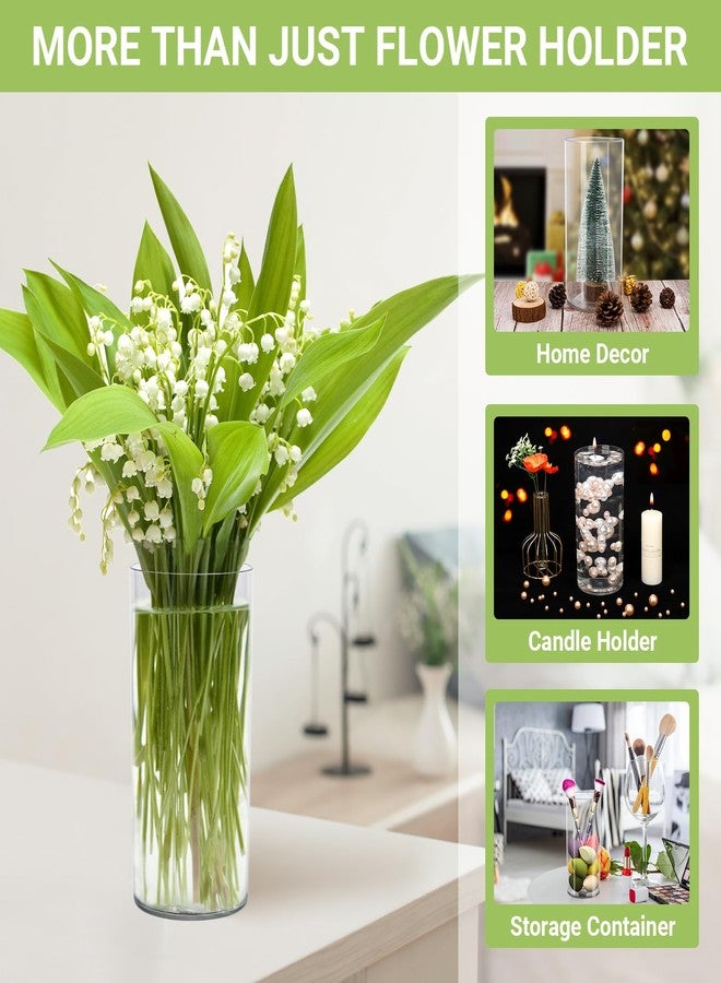 SUREAM Plastic Vases for Centerpieces, 9.8 Inch Tall Hurricane Candle Holder, Acrylic Containers for Organization, Clear Flower Vase for Wedding, Party, Dinners, Event, Home, Office Decoration - Image 4