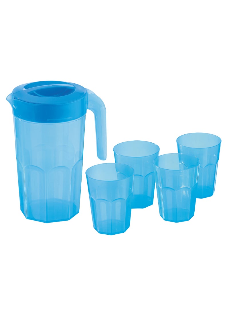 Asian Diamond 2L Jug with Lid and 4 Plastic Tumblers  - Image 3