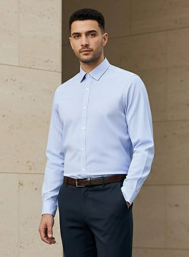 Splash FAV Men Regular Fit Collared Striped Long Sleeves Shirt