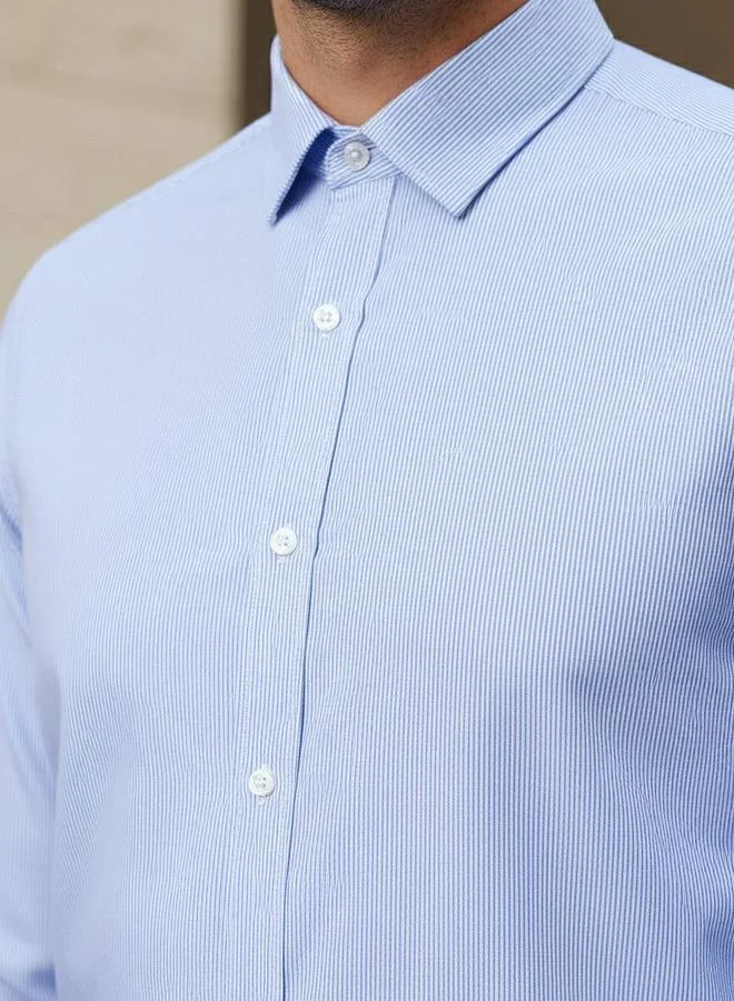 Splash FAV Men Regular Fit Collared Striped Long Sleeves Shirt