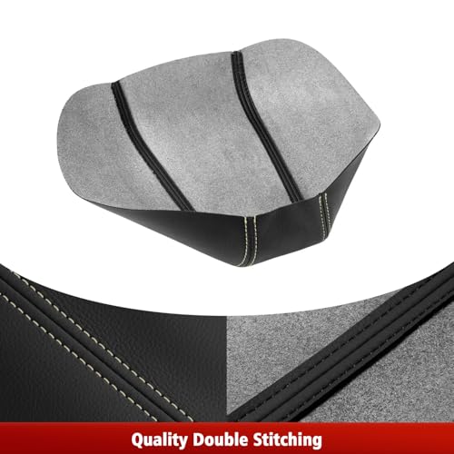 KBH Car Center Console Armrest Cover Replacement for Nissan Maxima 2016-2023, Vinyl Leather Middle Console Skin Upholstery, Anti-Scratch, Black-Beige Stitch - Image 2