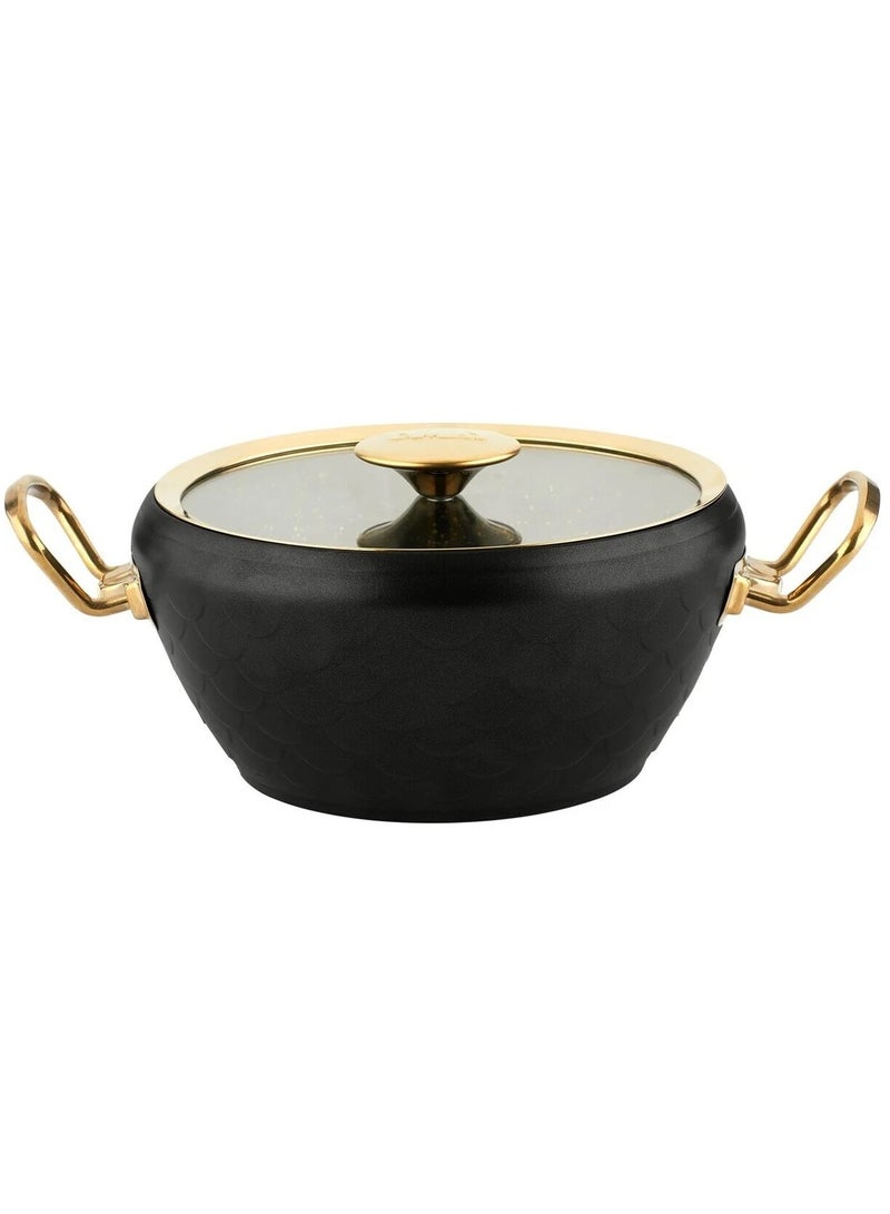 OMS 9pcs Granite Cookware set Mermaid Shape -Black Gold Color - Image 2