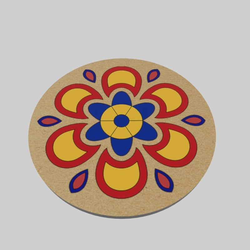 PICRAZEE DIY Engineered Pine MDF Pre-Marked 12 Round Plates Size 4x4 inch and 5.5 mm Thickness– Ideal for Art and Craft, Resin Art, Decoupage, and DIY Projects - Image 5