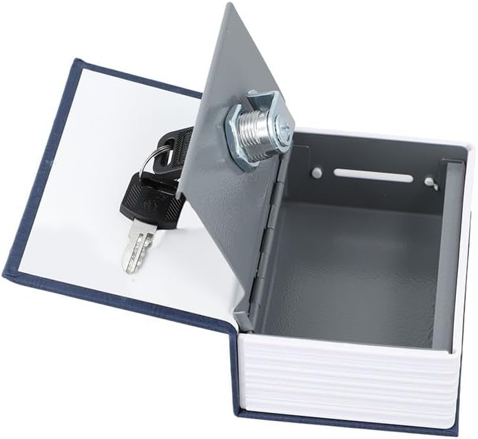 صندوق كتاب آمن مدمج بقفل مركب للمجوهرات والمفاتيح والنقود باللون الأسود والأحمر والأصفر والأزرق - Image 3