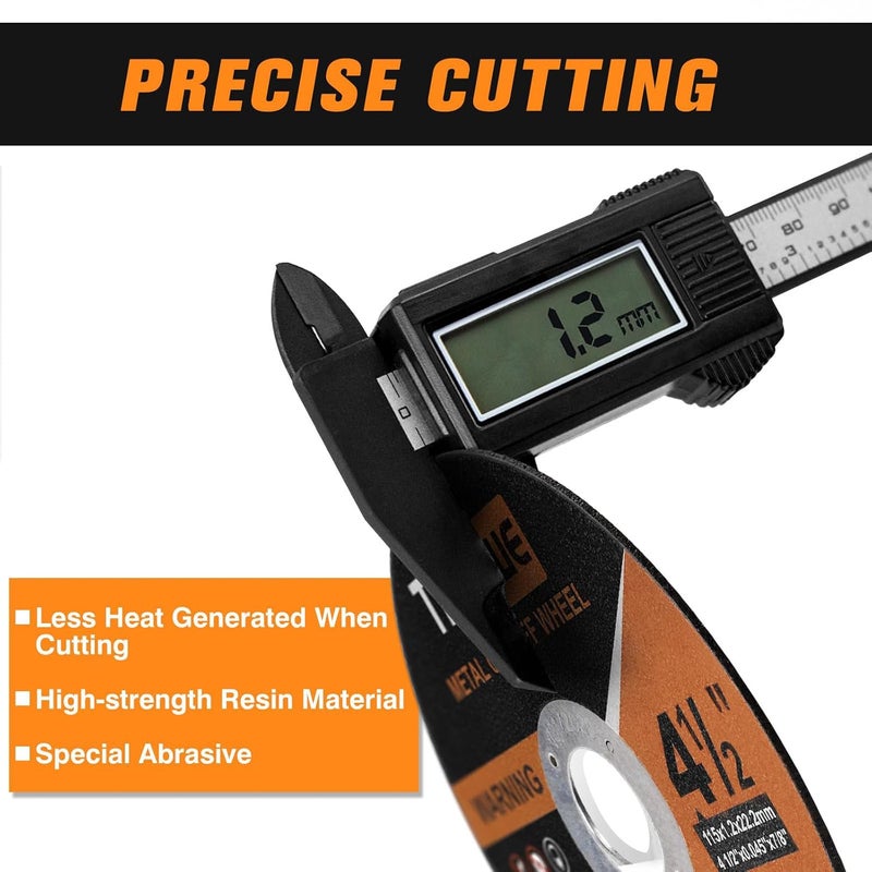 Truswe 4 1/2" Cut Off Wheel - 27 Pack 4 1/2"x0.045"x7/8" Cutting Wheel Ultra Thin Cut-Off Disc Metal & Stainless Steel Cutting Disc for Angle Grinder - Image 2