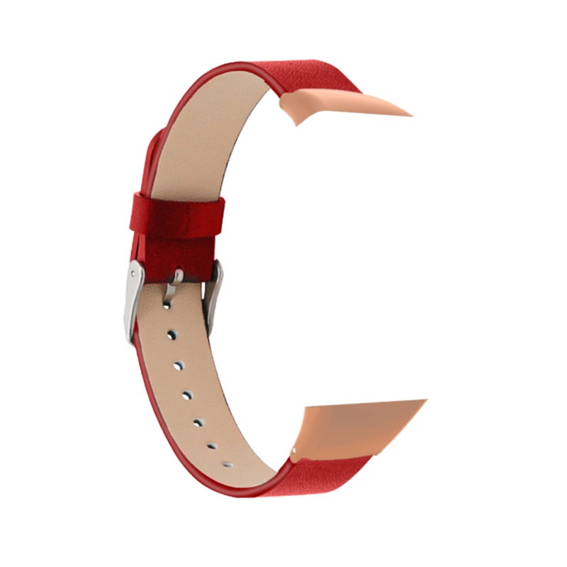 Premium Leather Replacement Wristband - Anti-slip Sweat-proof Breathable Adjustable Red Strap for Honor Band 6 - Image 1