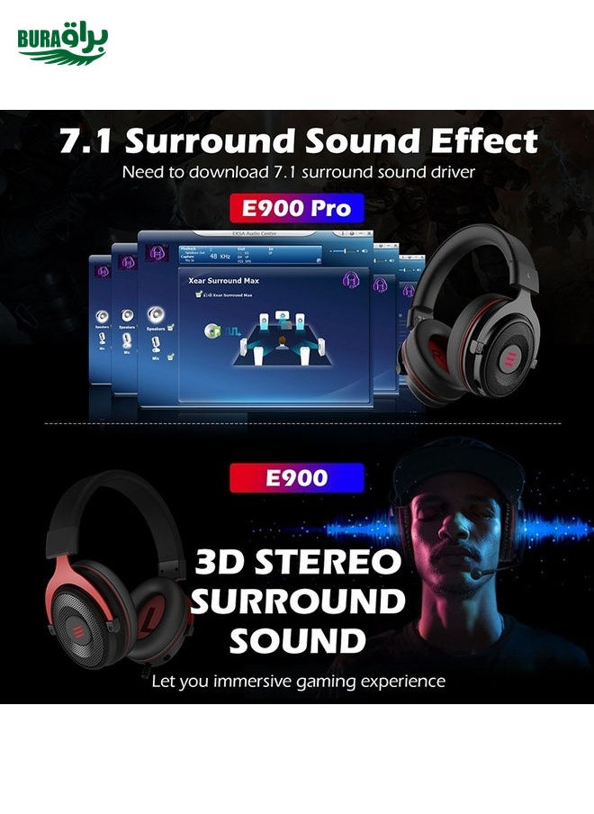 BURAQ EKSA E900 Pro 7.1 Gaming Wire-Controlled Head-mounted USB Luminous Gaming Headset with Microphone(Black)  - Image 3