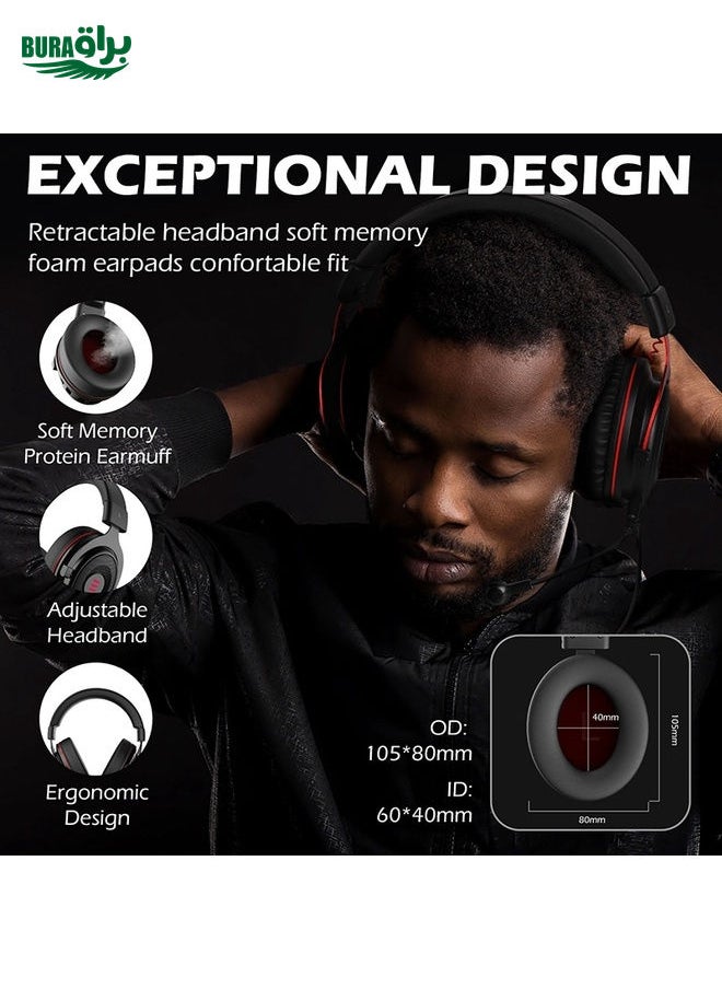 BURAQ EKSA E900 Pro 7.1 Gaming Wire-Controlled Head-mounted USB Luminous Gaming Headset with Microphone(Black)  - Image 5