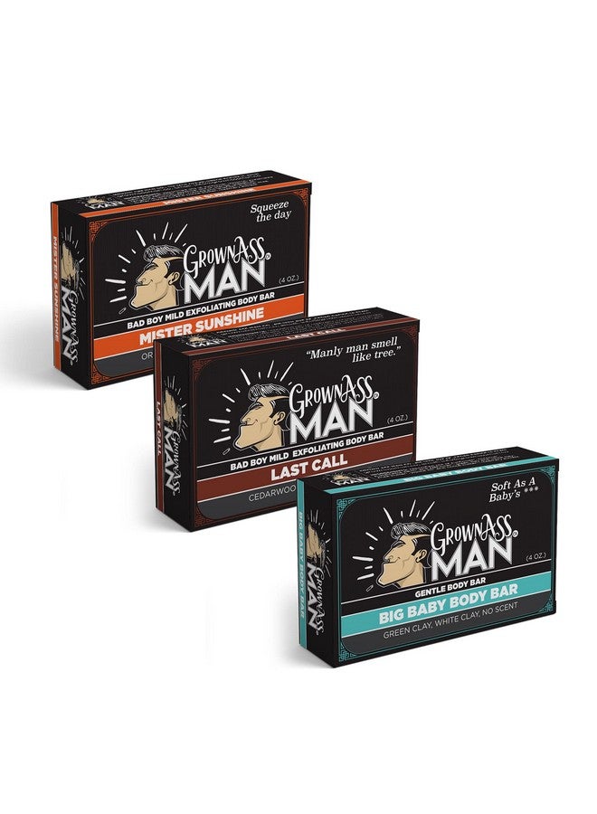 Grown Ass Man Co. Body Bars (Mild Exfoliating Variety Pack 3Pack)  - Image 1