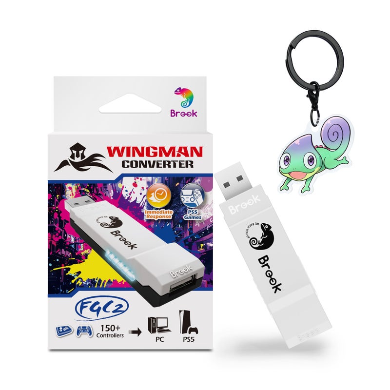 Brook Wingman FGC2 Converter with Keychain-Arcade Joystick Adapter Gamepad for PS5 & PC, Supports All PS5 Games (Official Exclusive Version) - Image 1