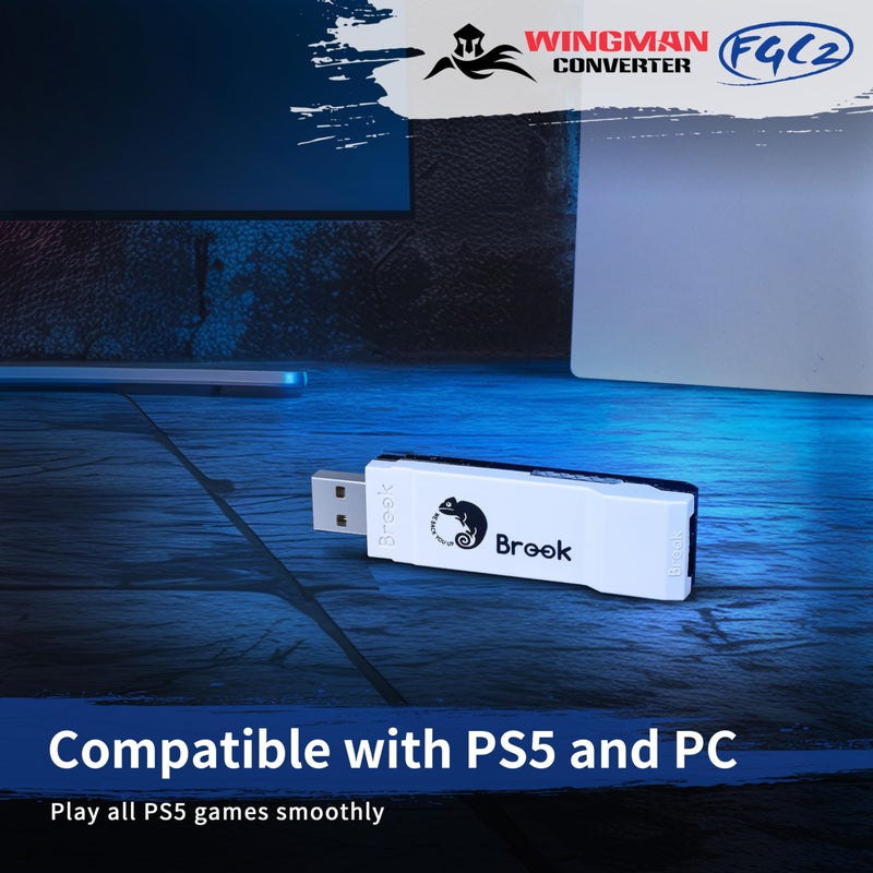 Brook Wingman FGC2 Converter with Keychain-Arcade Joystick Adapter Gamepad for PS5 & PC, Supports All PS5 Games (Official Exclusive Version) - Image 3