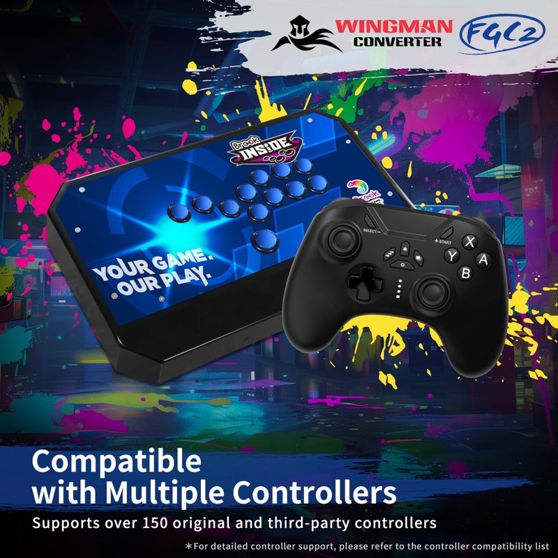 Brook Wingman FGC2 Converter with Keychain-Arcade Joystick Adapter Gamepad for PS5 & PC, Supports All PS5 Games (Official Exclusive Version) - Image 5