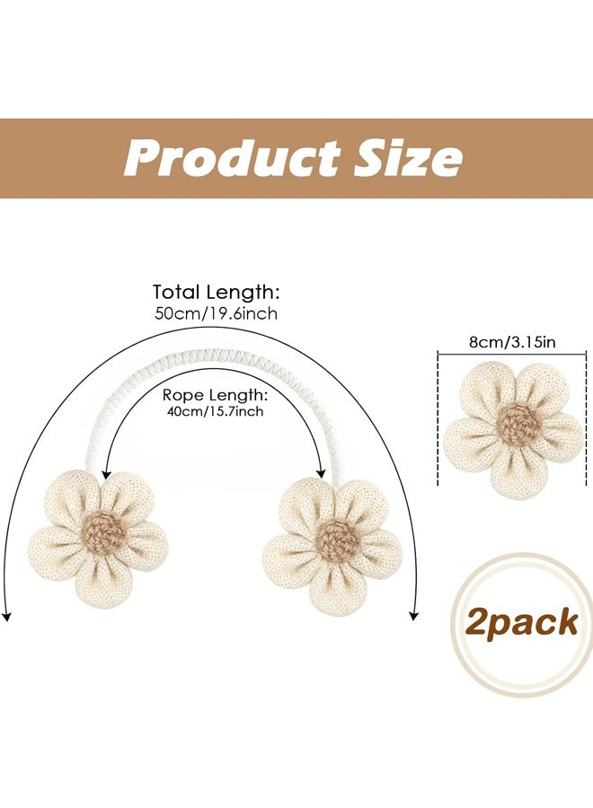 2 Pack Rope Curtain Tiebacks | Sunflower Curtain Tieback Boho | Accessories Wall Decoration for Home Office - Image 2