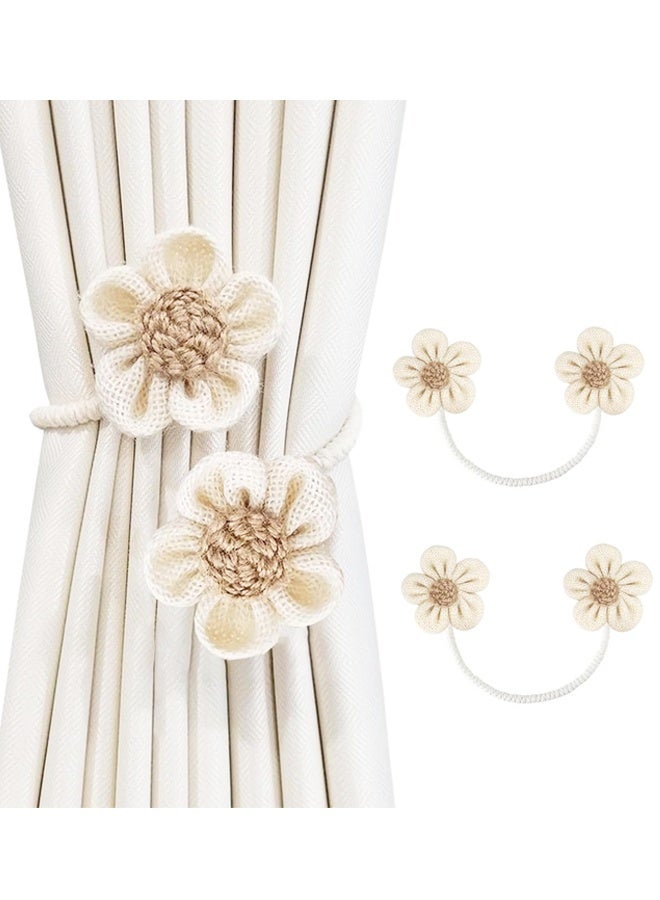 2 Pack Rope Curtain Tiebacks | Sunflower Curtain Tieback Boho | Accessories Wall Decoration for Home Office - Image 1