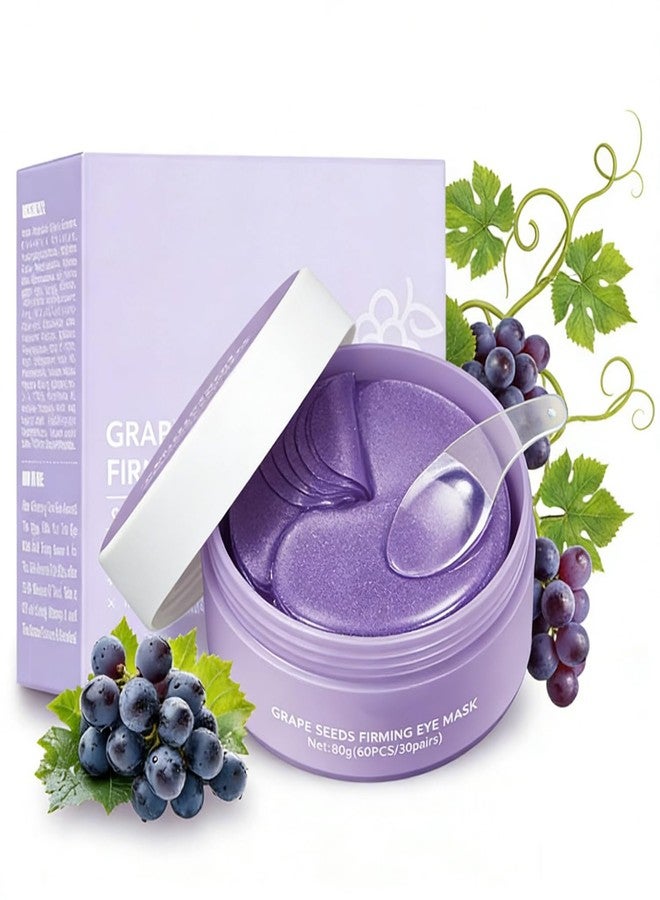 Eakroo Grape Eye Mask, 60 PCS Eye Patches for Puffy Eyes and Dark Circles, Eye Masks for Dark Circles and Puffiness, Undereye Mask Patches, Under Eye Bags, Eye Mask Skincare, Improve Eye Skin - Image 1