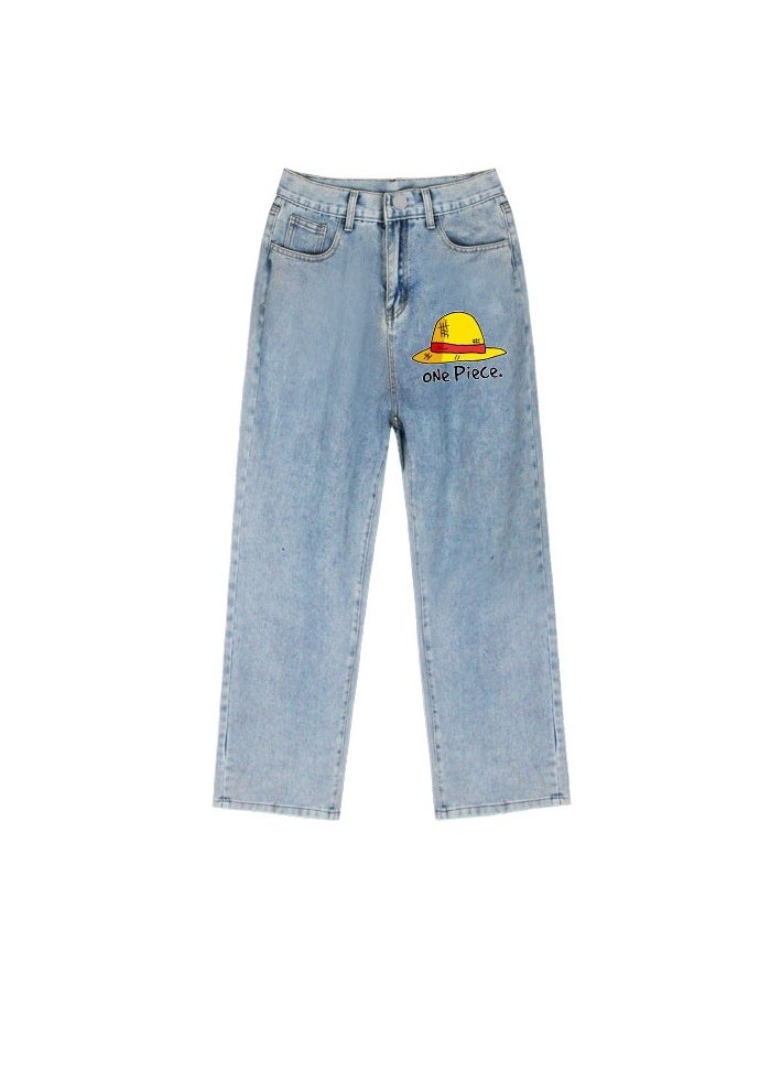 KUYING New One Piece Wide Leg Casual Jeans  - Image 1