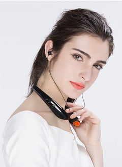 Porodo Soundtec Echo Flex Bluetooth Neck Band with Extendable Earbuds / Crystal Clear Audio / High-Clarity Mic / Retractable ENC Neckband - Black  - Image 2