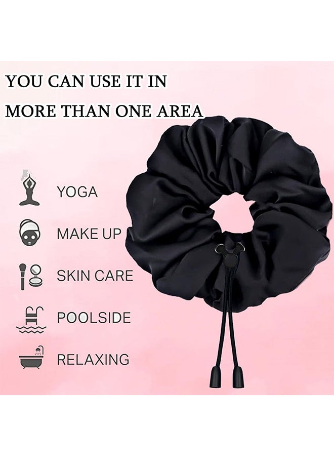 2 pcs Adjustable Afro Puff Hair Tie, Extra Large Satin Scrunchies, No Damage Durable Afro Puff Accessories, Oversize Hair Bands, Sleeping Giant Satin Scrunchies for Thick Curly Hair - Image 2