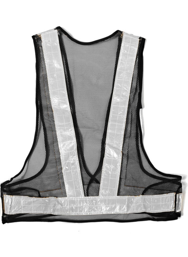 V-Shaped Reflective Safety Vest - High Visibility Vest for Maximum Safety , Black&White - Image 1