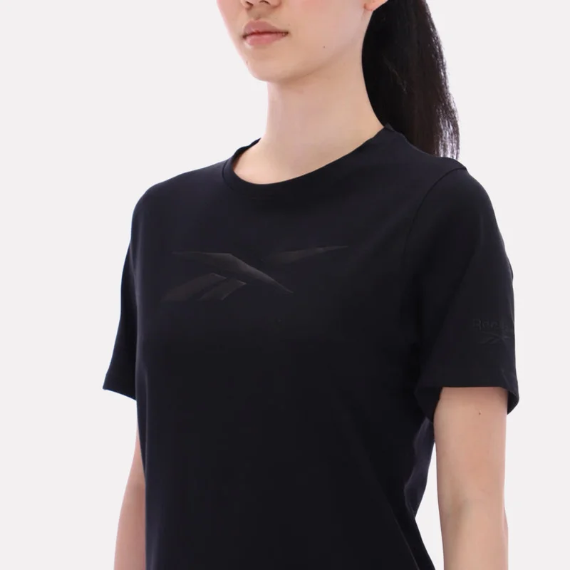 Reebok Black Reebok Audrey Tonal Logo Crew Neck Short Sleeve Women's Tee - Black for Women | Best Price UAE