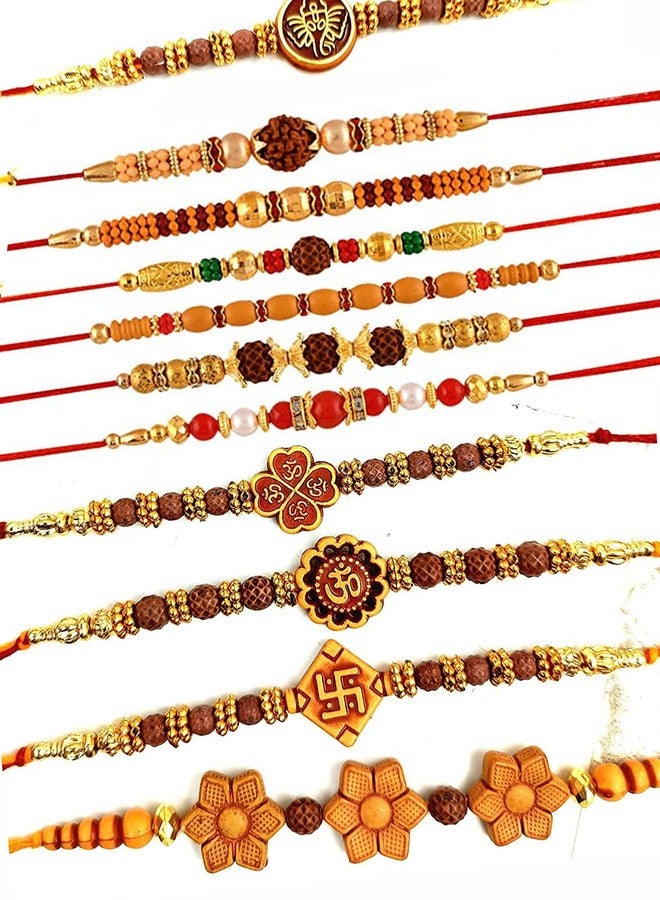 VASH GIRLYZ ATTIRE Multicolor Fancy Rakhi For Brother Rakhi Combo Rakhi Set Rakhi Designer Rakhi For Raksha Bandhan Pack of (10) - Image 1