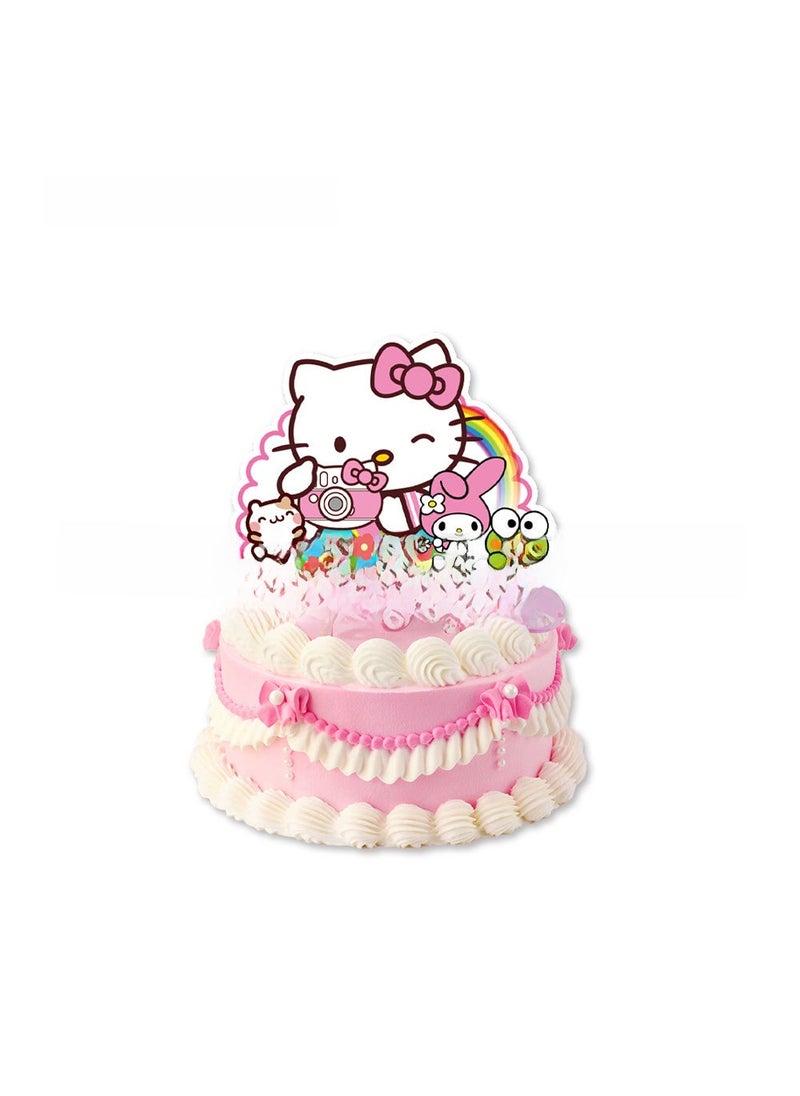 Generic KT Cat Party Paper Plates Kids Birthday Supplies Large plug row 1PCS-KT cat 