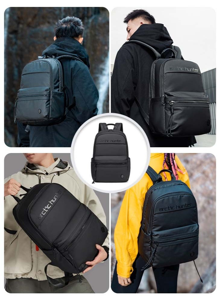 ARCTIC HUNTER School Laptop Backpack,Business Travel Bag,Water Resistant Office Shoulder Book Bag for Men with Laptop Compartment,Black  - Image 2